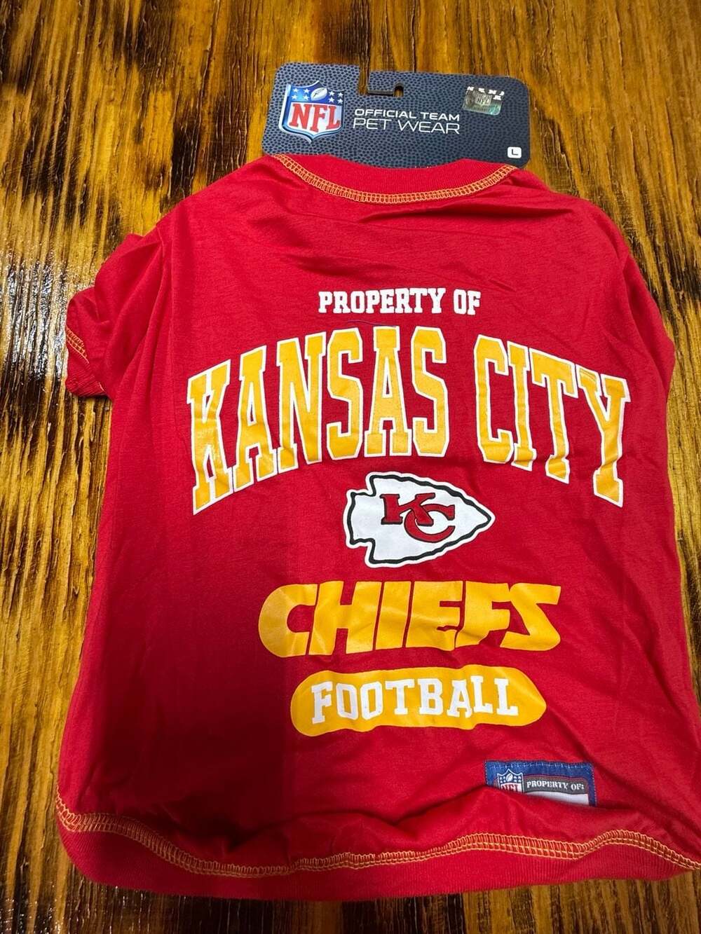 Pets First NFL Kansas City Chiefs Dog T-Shirt Size Large Red